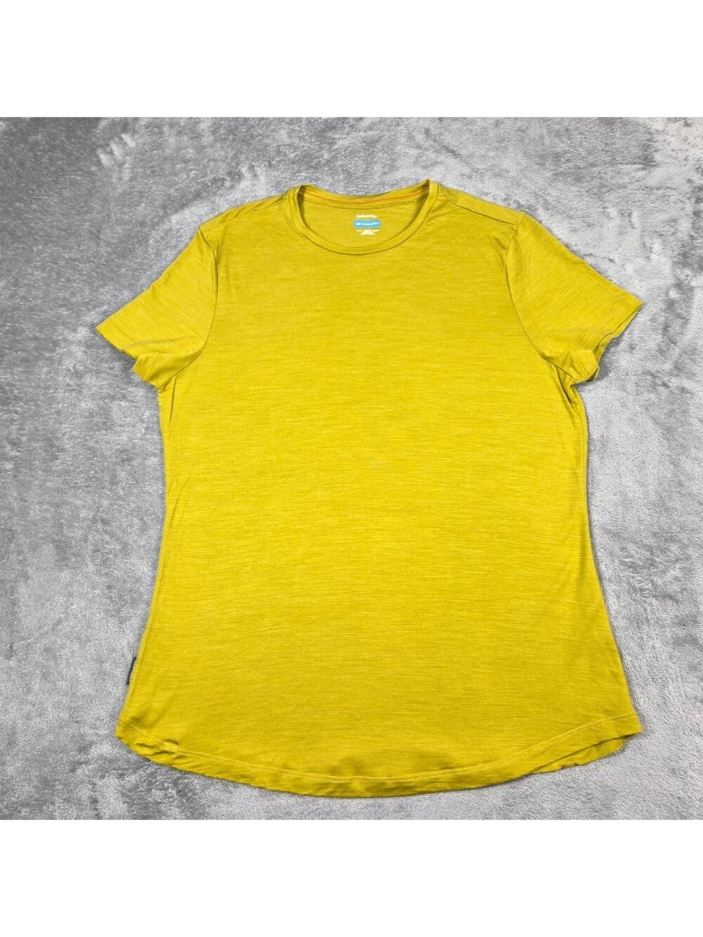 Icebreaker Top Womens Medium Yellow 125 Cool Lite Merino Blend Baselayer